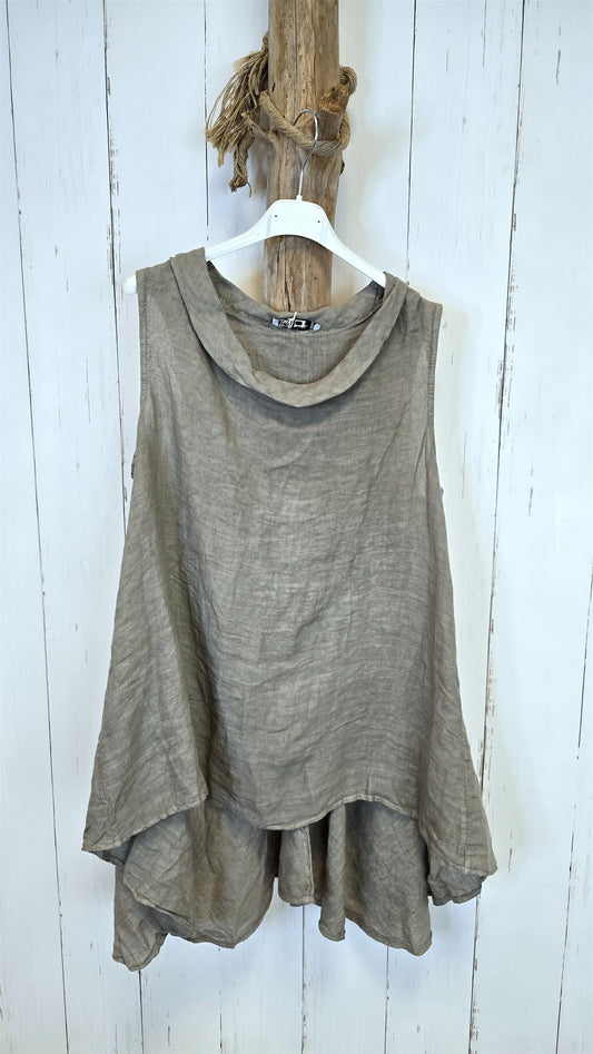 Ciccy ermeløs lintopp taupe