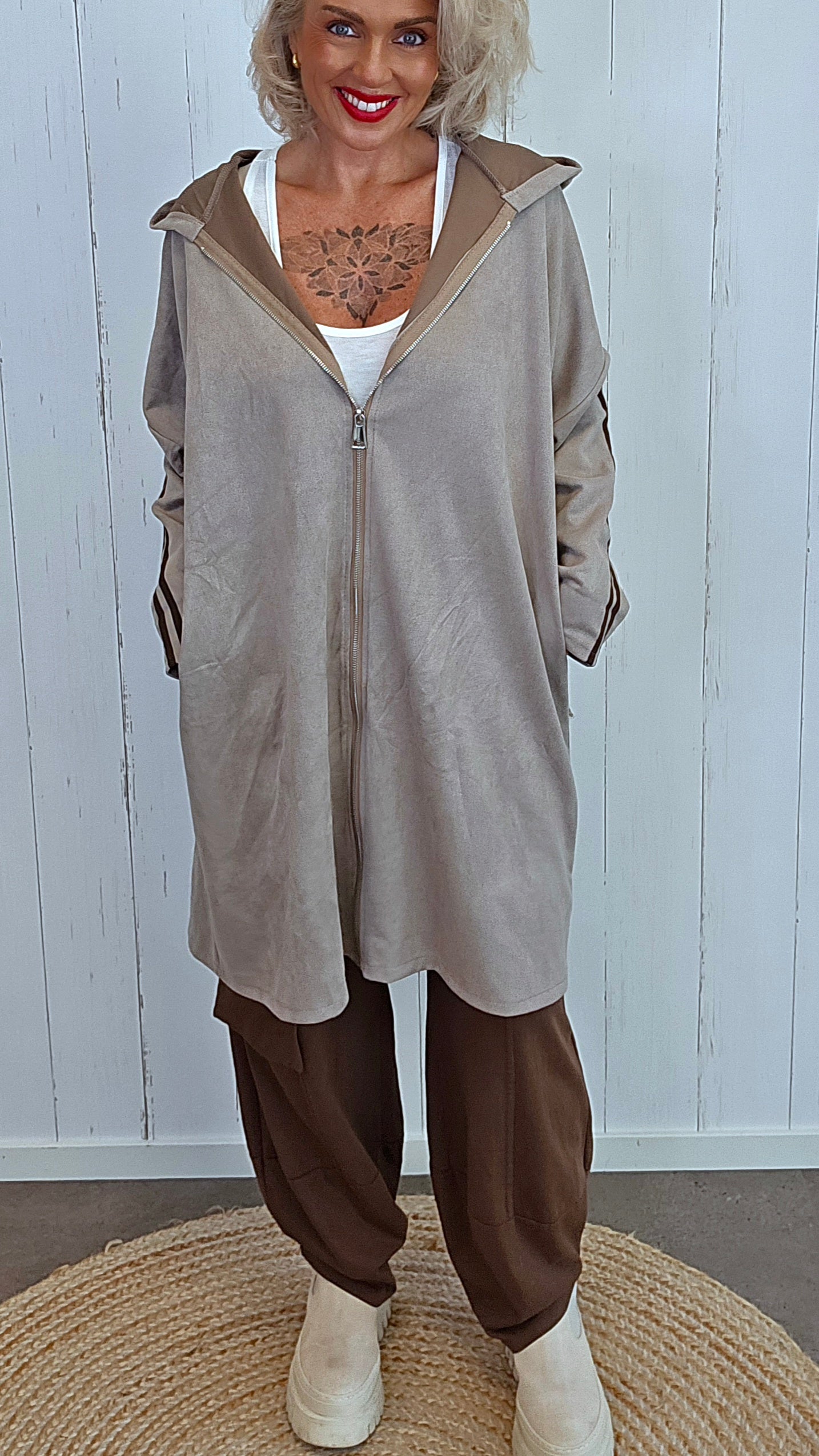 Tina hettejakke Taupe
