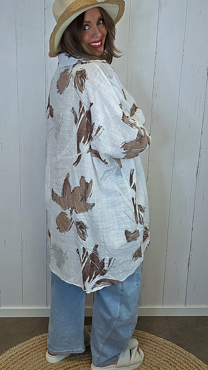 Gina lang skjorte brun