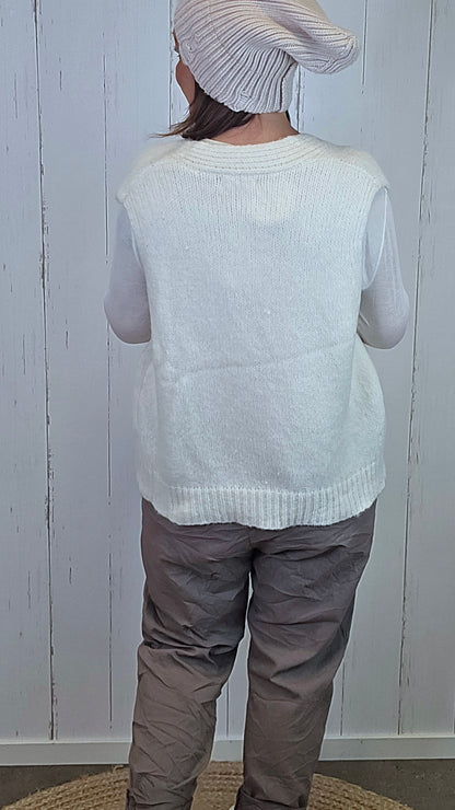 Ida Strikkevest Offwhite