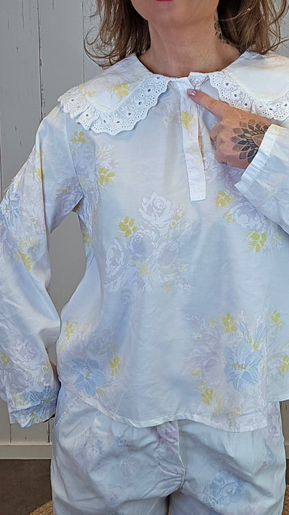 Elise blomsterbluse offwhite