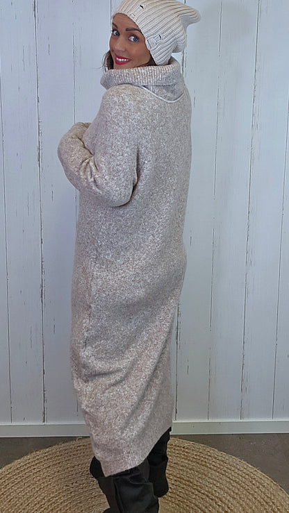 Anne Strikkekjole Beige