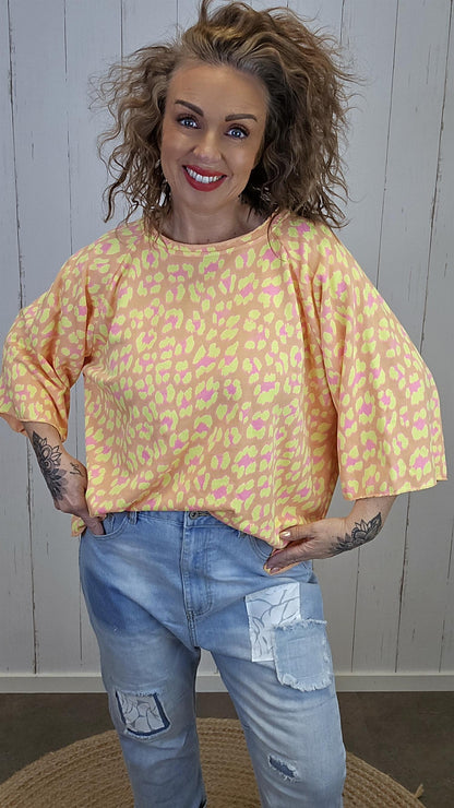 Luna leopardtopp orange