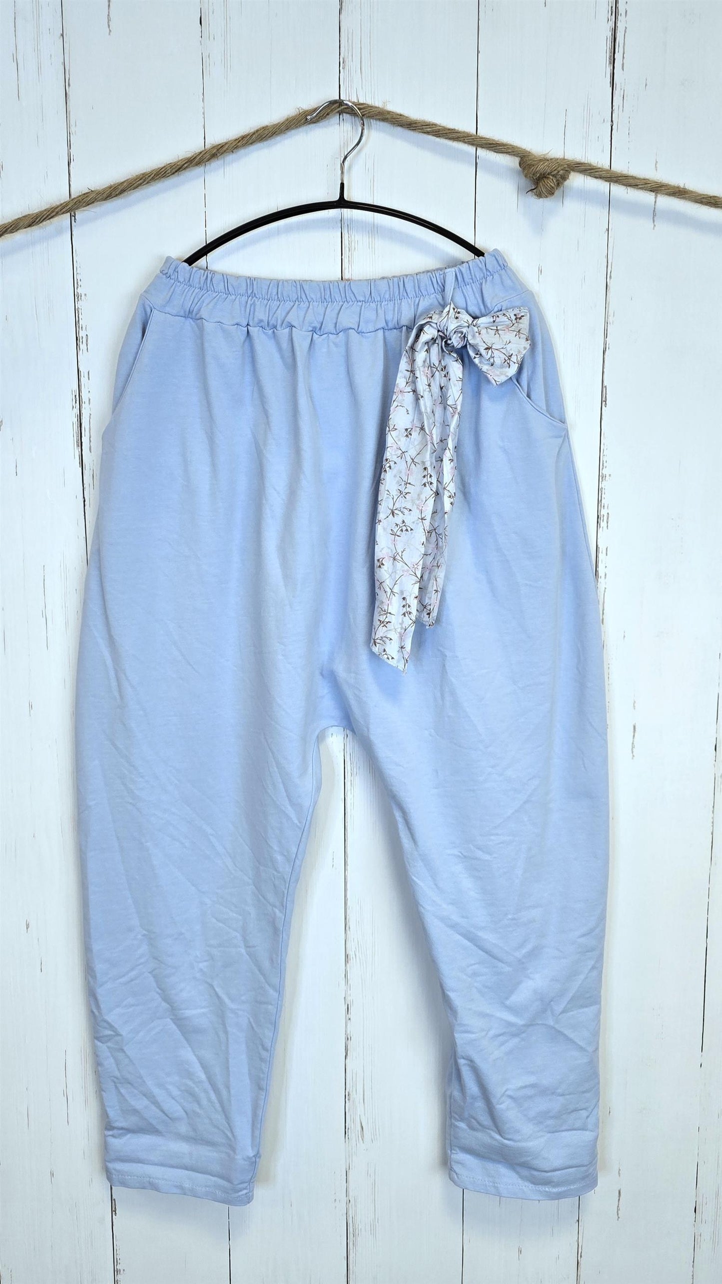 Sara bukse med sløyfedetalj blå