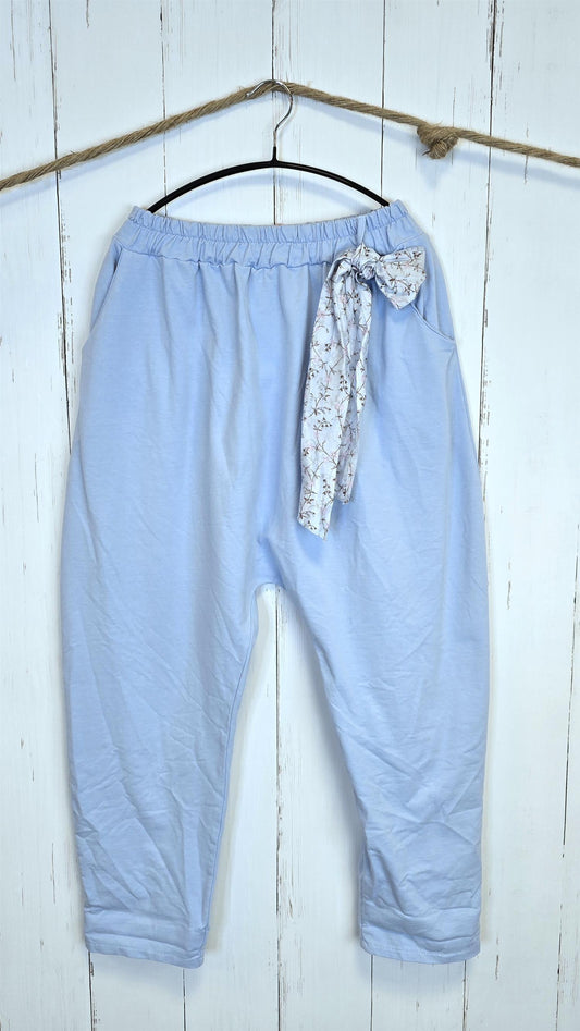 Sara bukse med sløyfedetalj blå