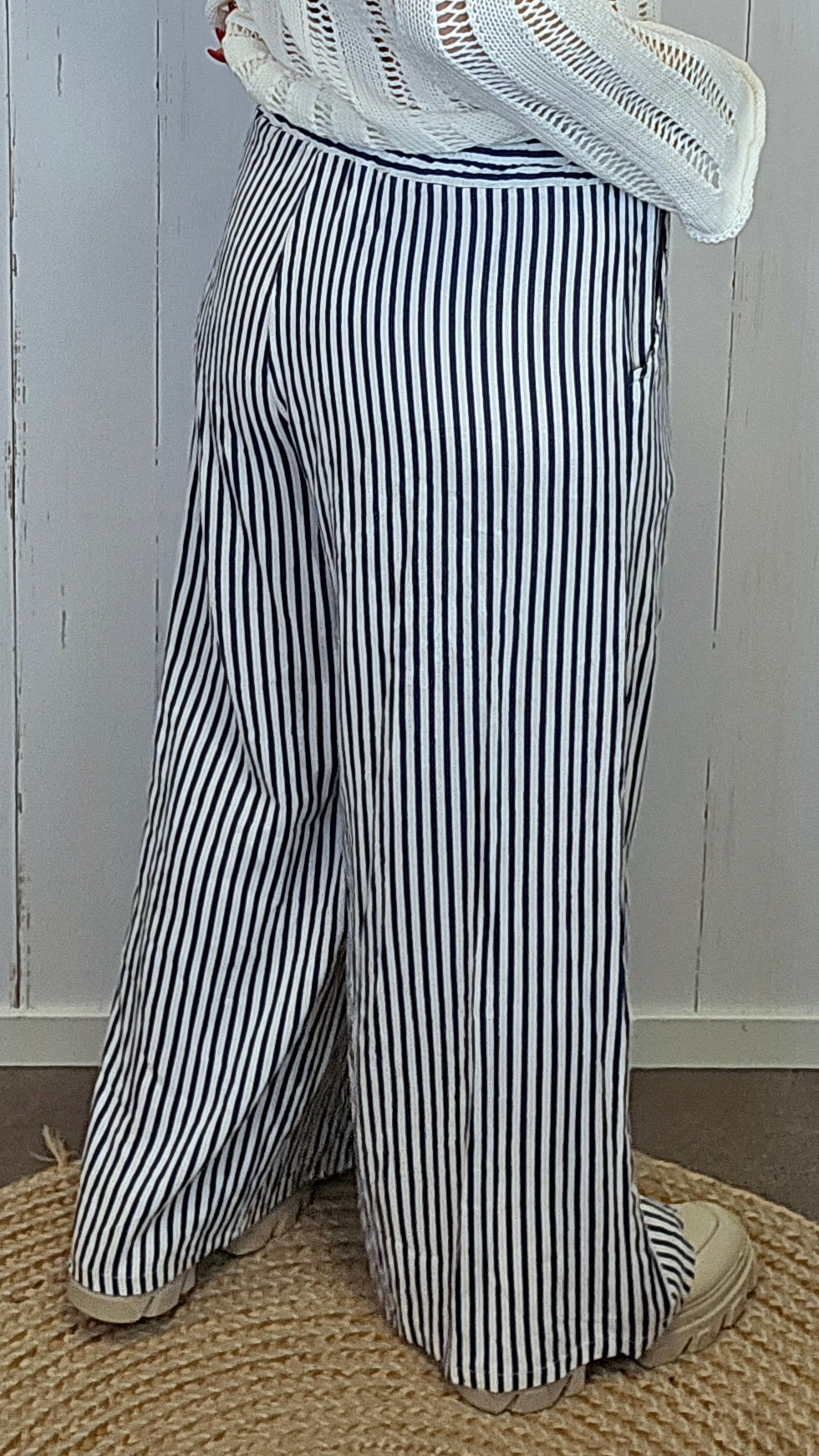 Lydia linbukse navy stripet