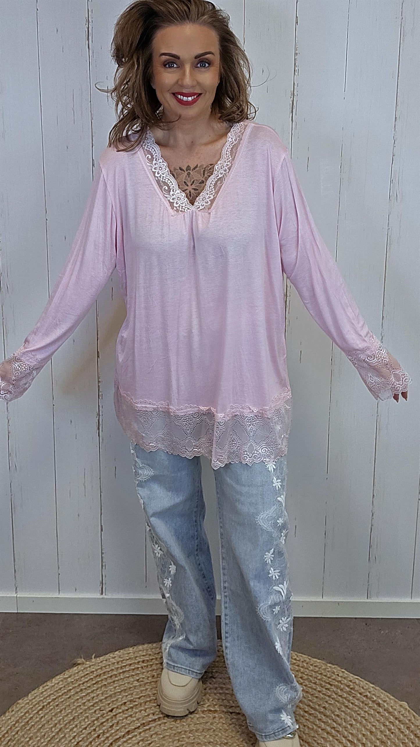 Frenchy topp rosa