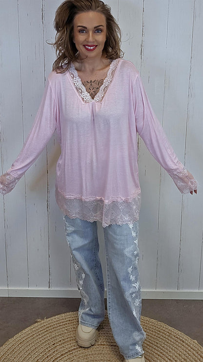 Frenchy topp rosa