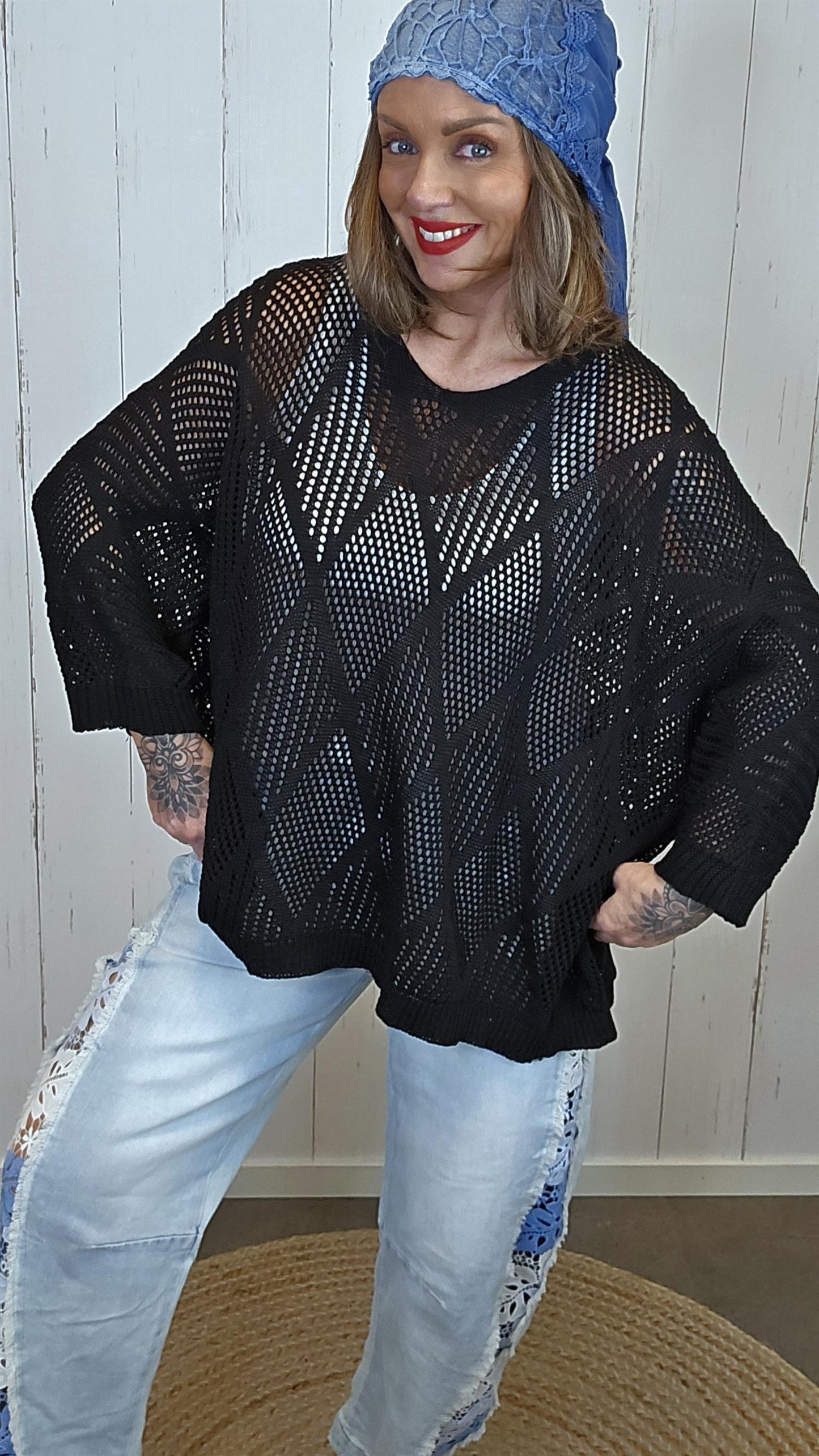 Dina strikket genser svart