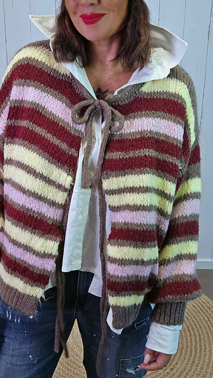 Helena strikkejakke taupe