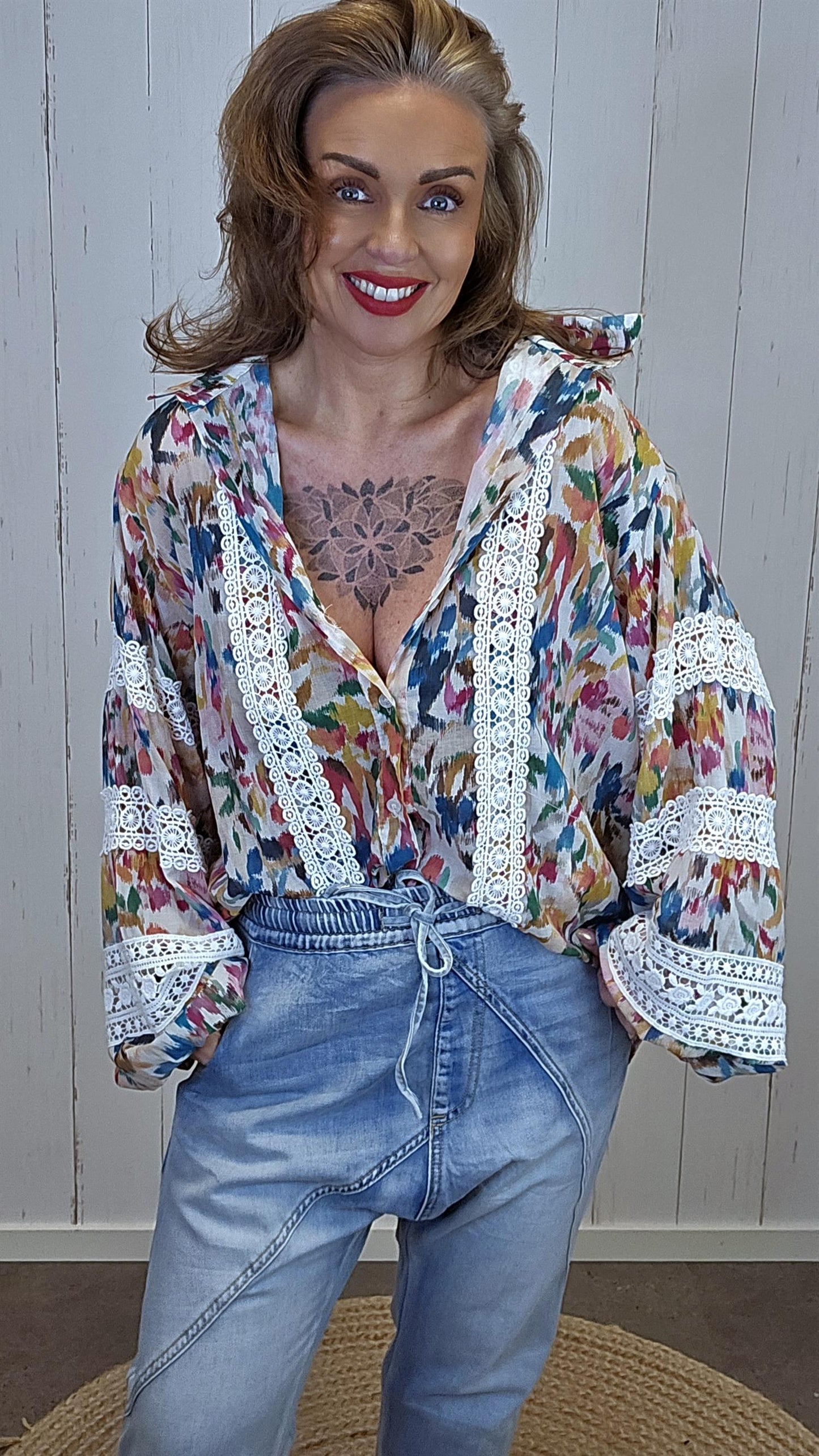 Sunniva skjortebluse multi colour