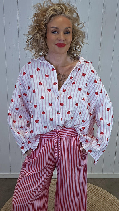 Alma hjerteskjorte rosa