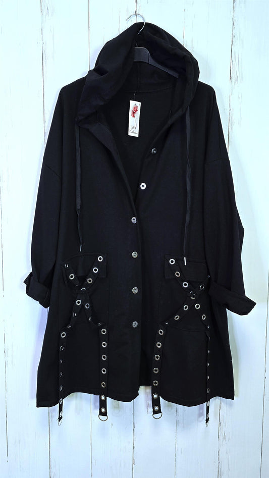 Adriana lang hettejakke svart