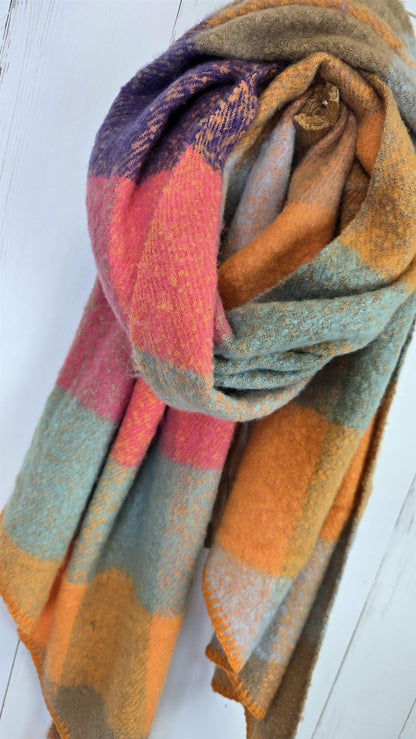 Zara skjerf rosa/orange