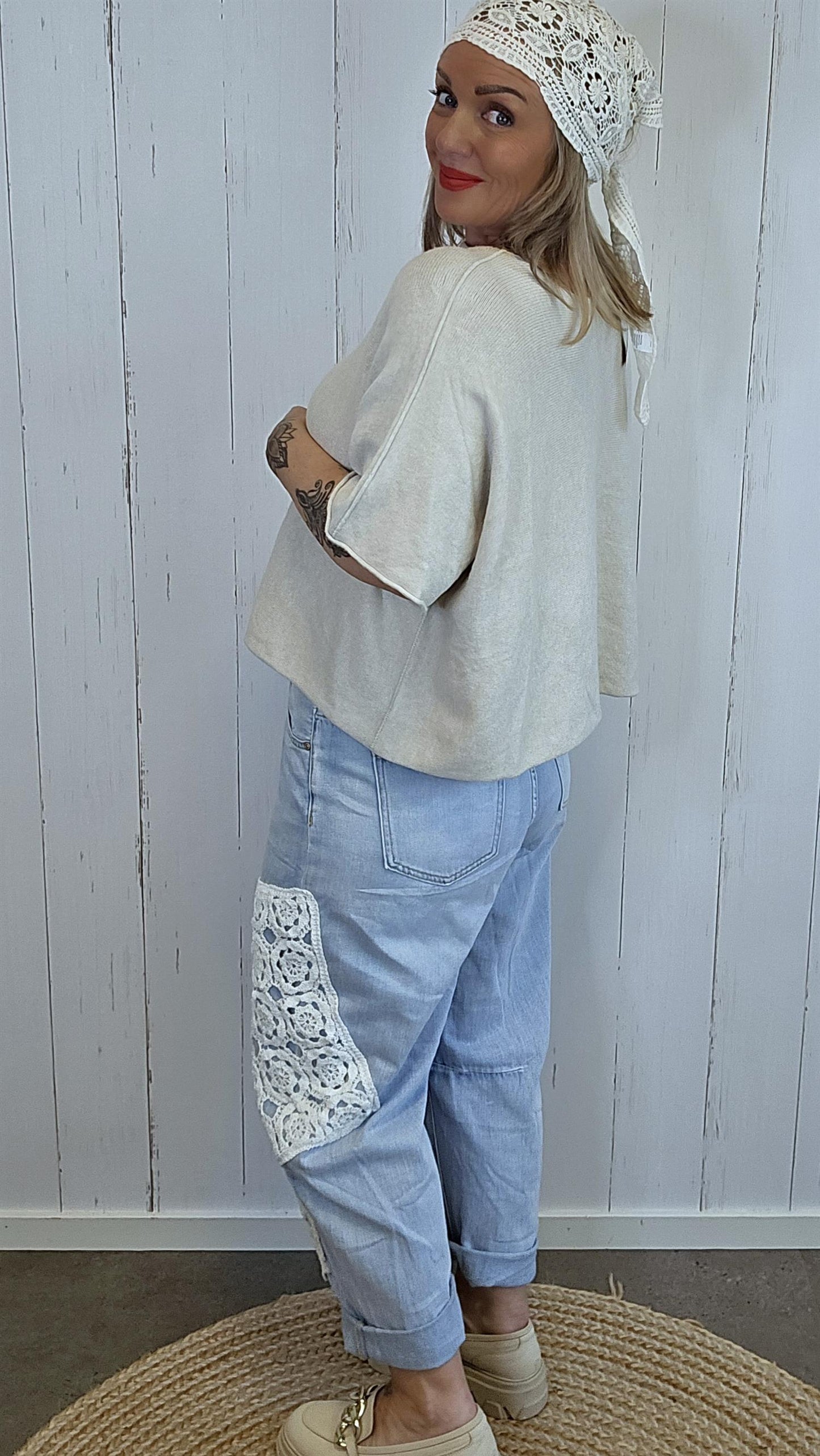 Luna genser topp beige