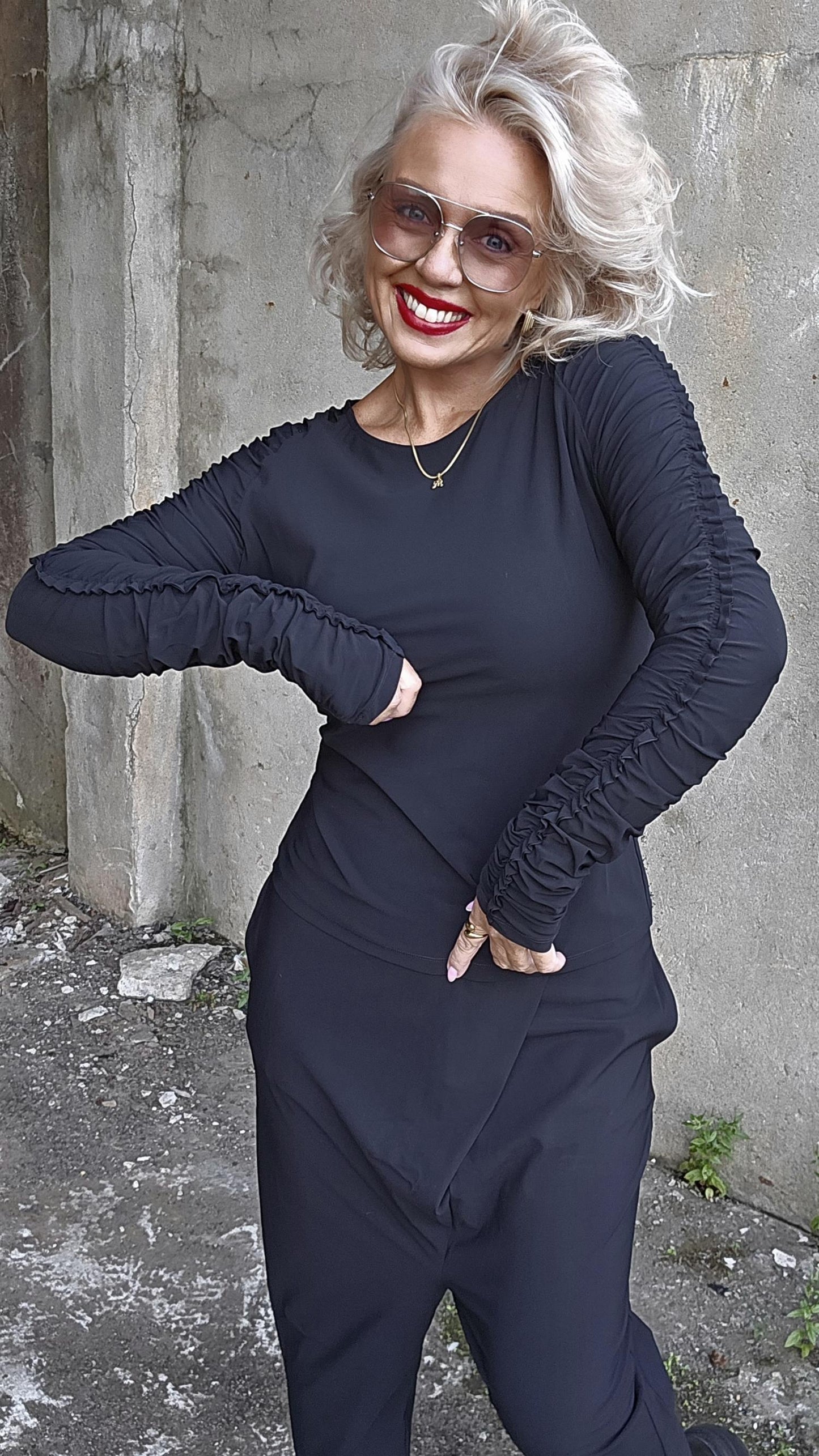 Carlina top technical jersey black