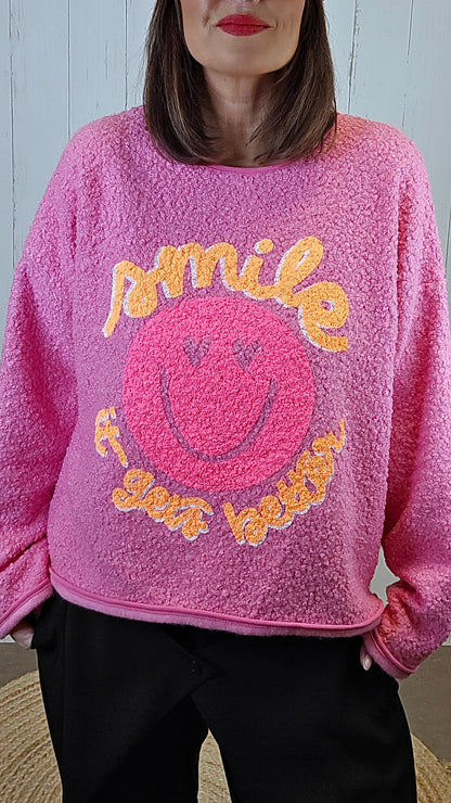 Smile genser rosa