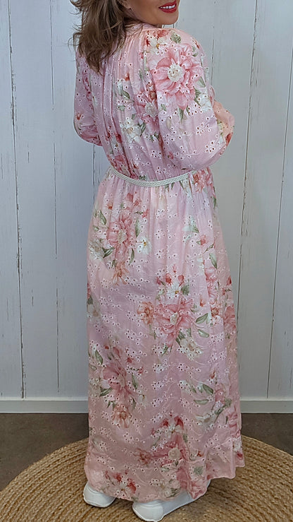 Wilma kjole med volanger Rosa