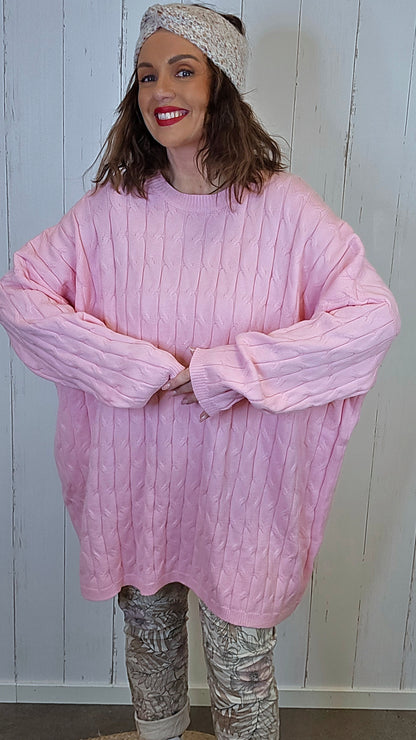 Emilie strikkegenser rosa