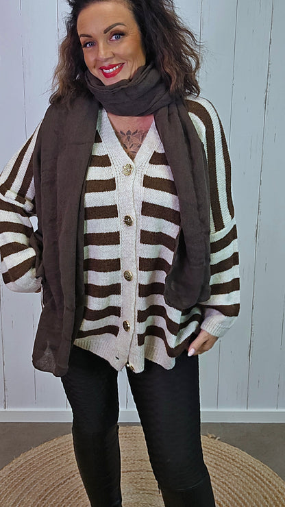 Emilia strikkejakke brun