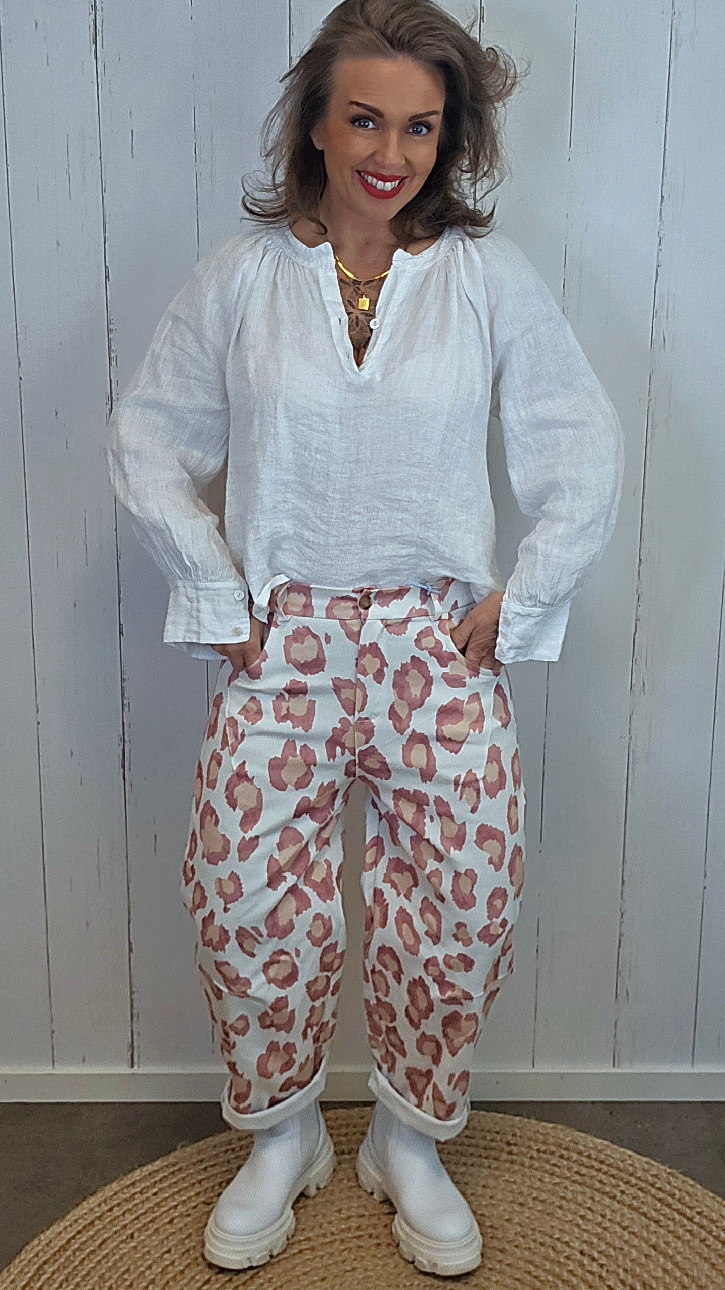 Birgitte leopardbukse