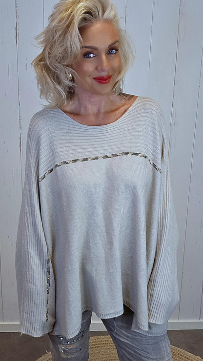 Elin Oversized Genser beige