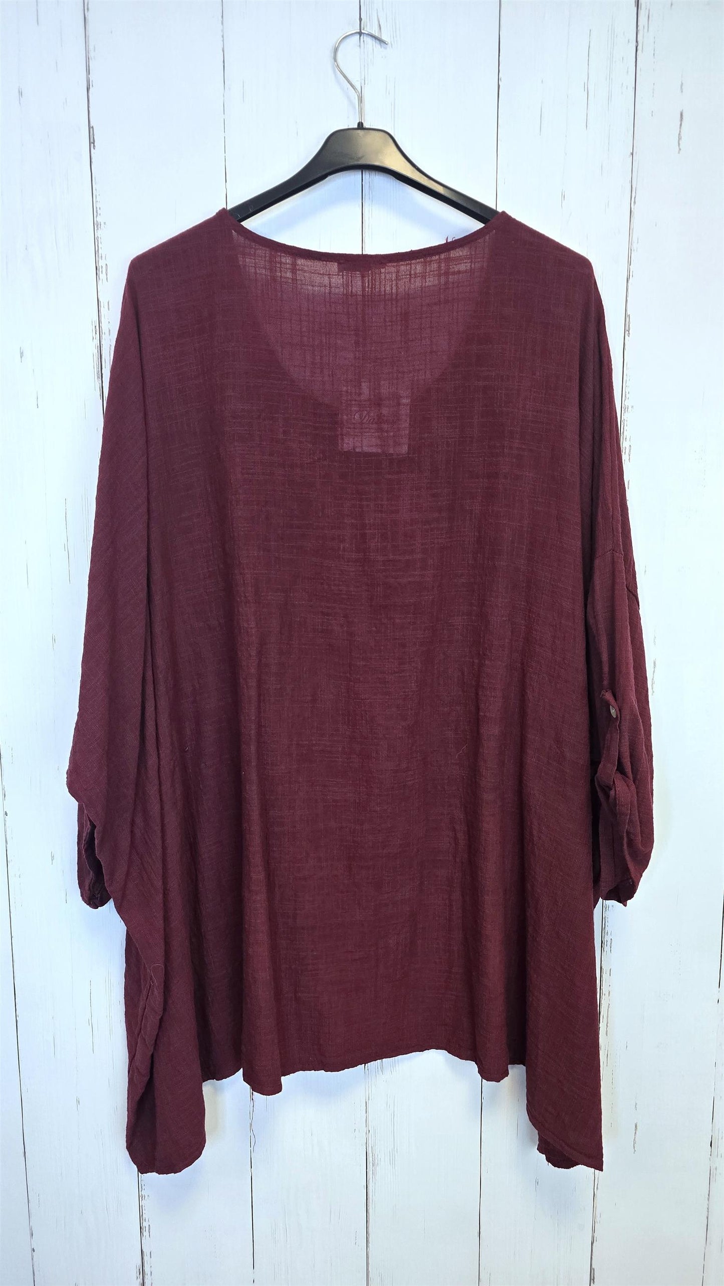 Melissa baggy topp burgunder