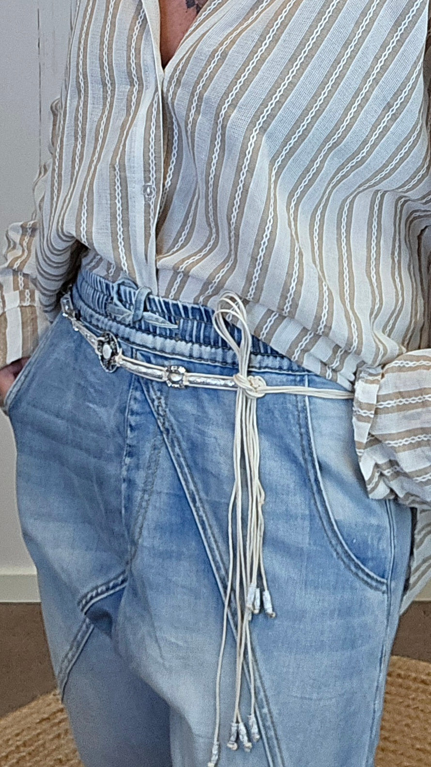 Ella knyte belte creme