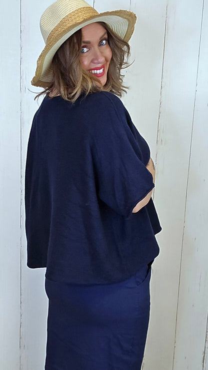 Luna genser topp navy