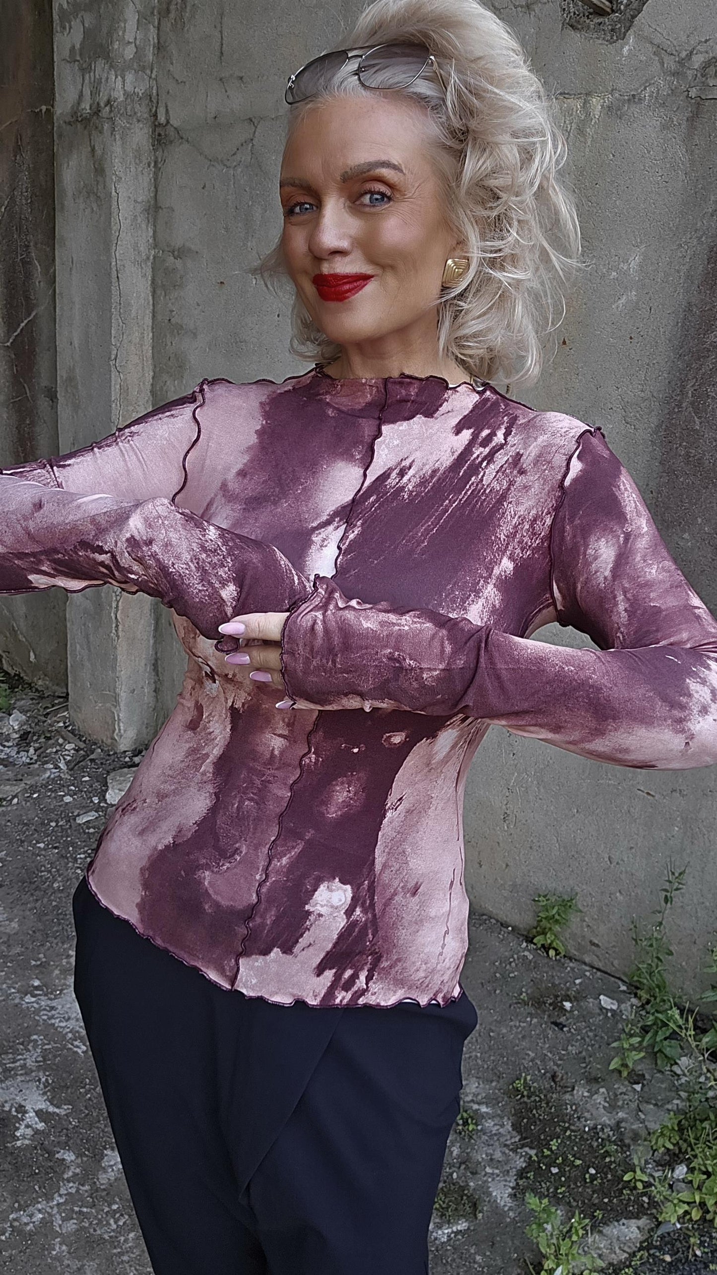 Janette allover print top