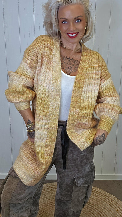 Serena Strikket jakke mustard