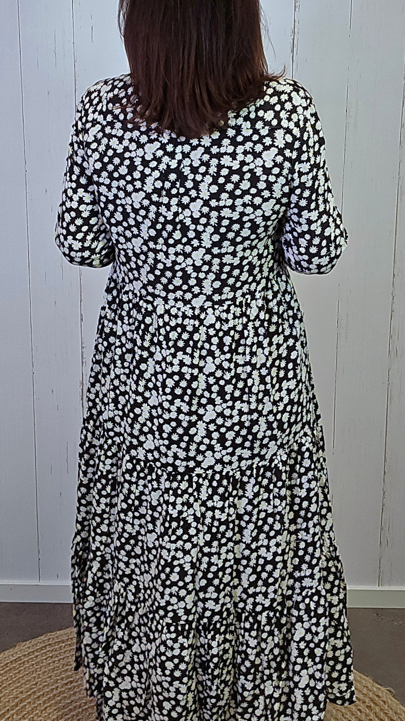 Eva blomster kjole sort