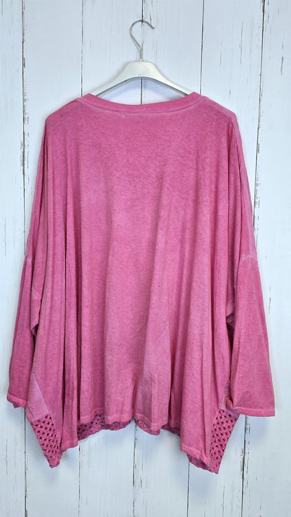 Giselle baggy topp rosa