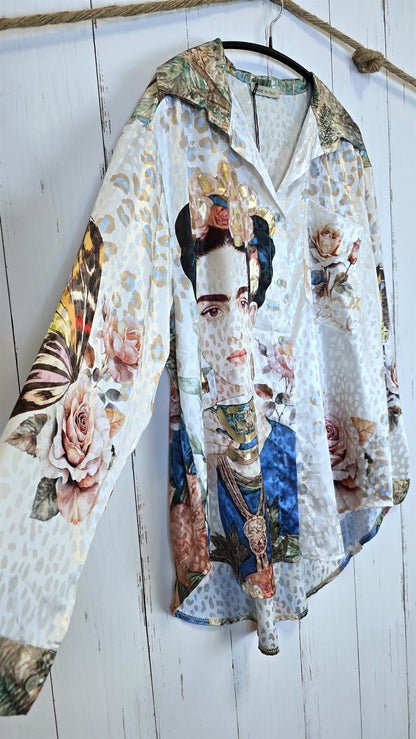 Frida print skjorte