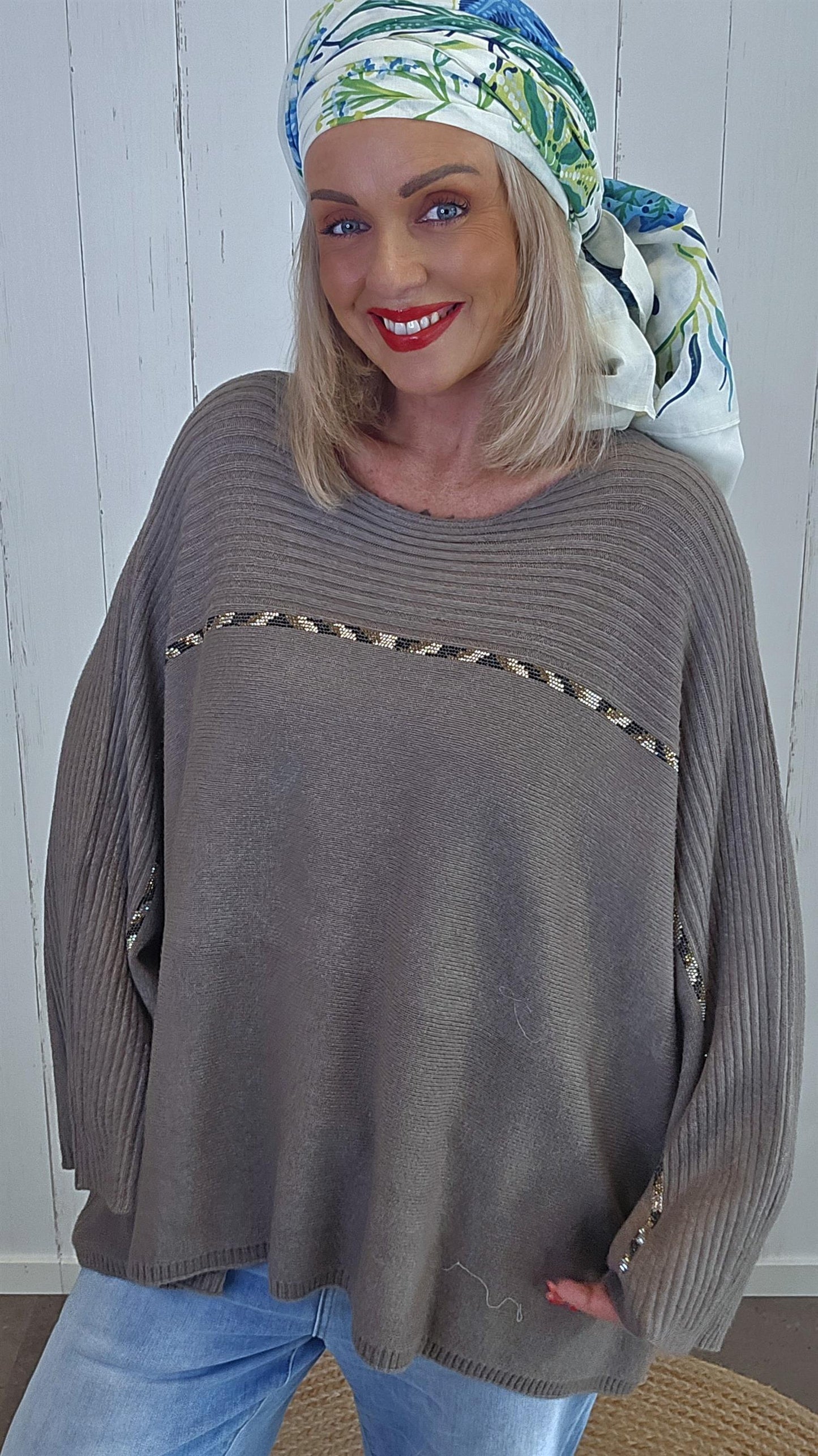 Elin Oversized Genser Taupe
