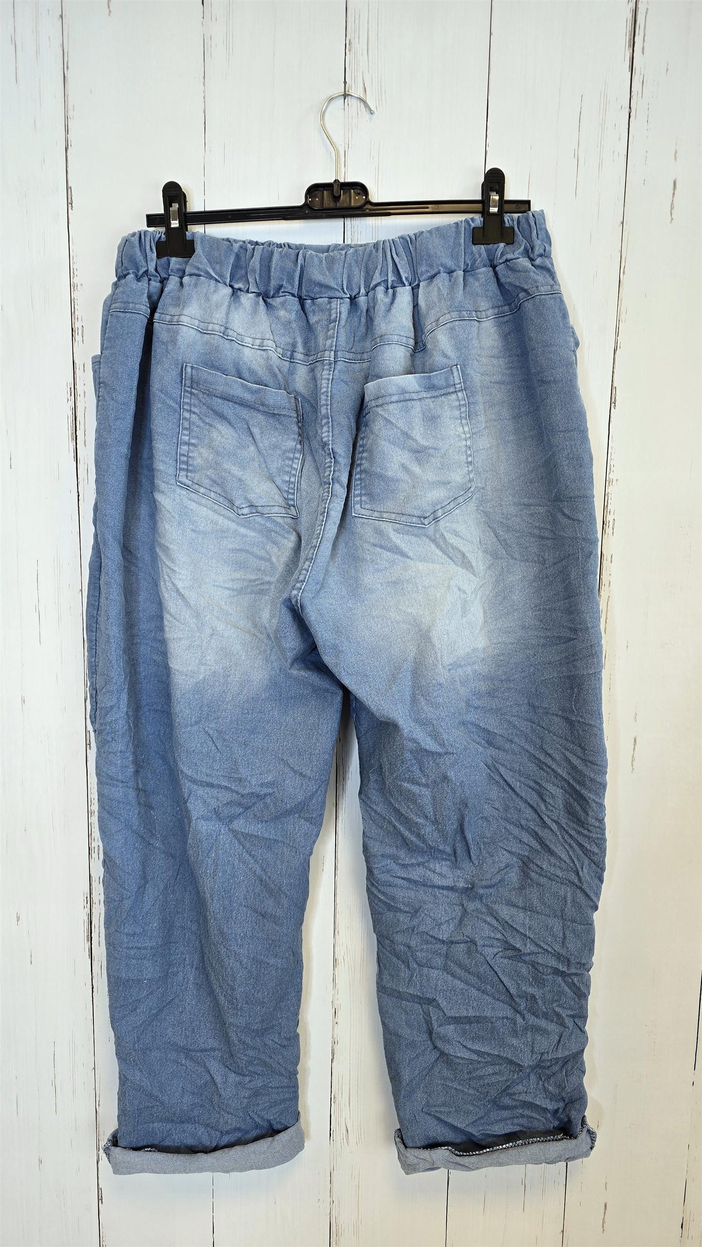 Vilde jeans med detaljer Lys blå