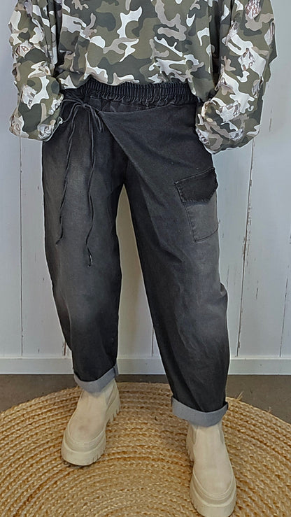 Alice denim-inspirert omslagsbukse