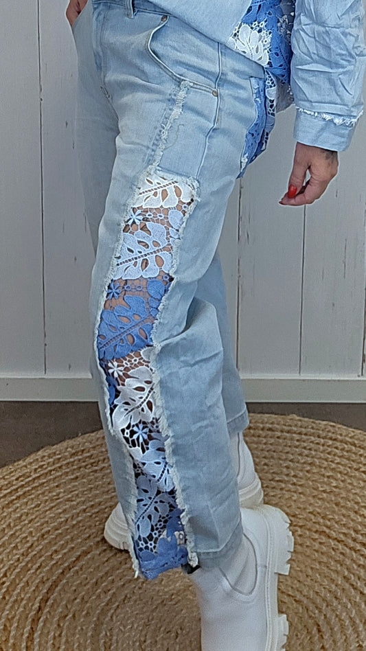 Trixy jeans med blonder