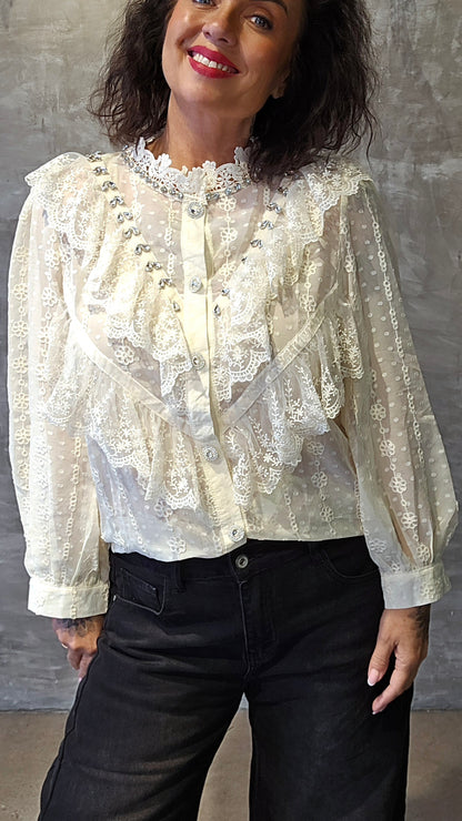 Stella skjorte bluse creme