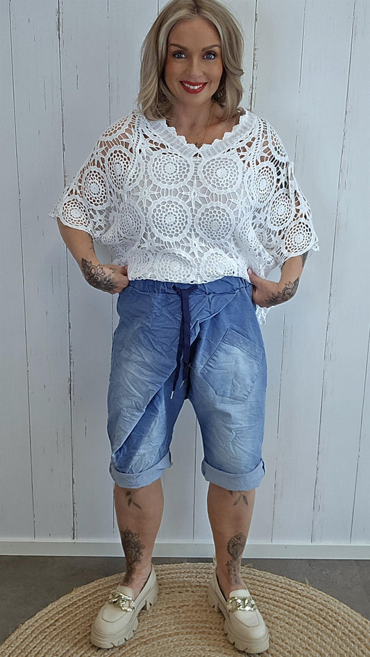 Maren denim jogger shorts
