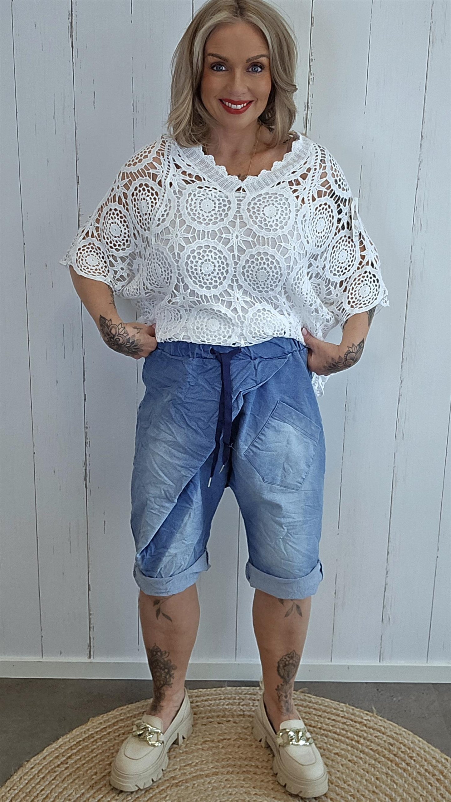 Maren denim jogger shorts