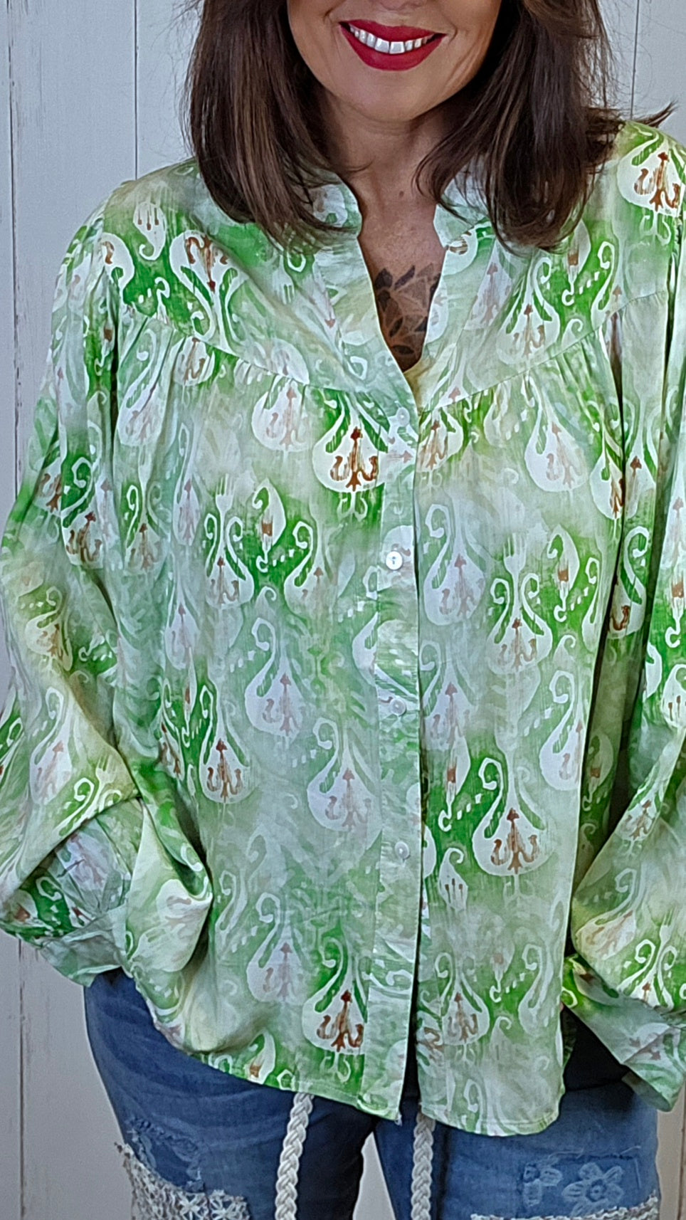 Elina viskosebluse grønn