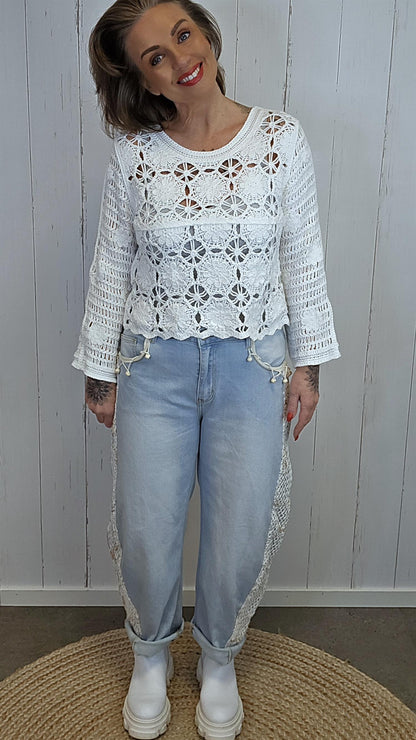 Asta blondetopp hvit