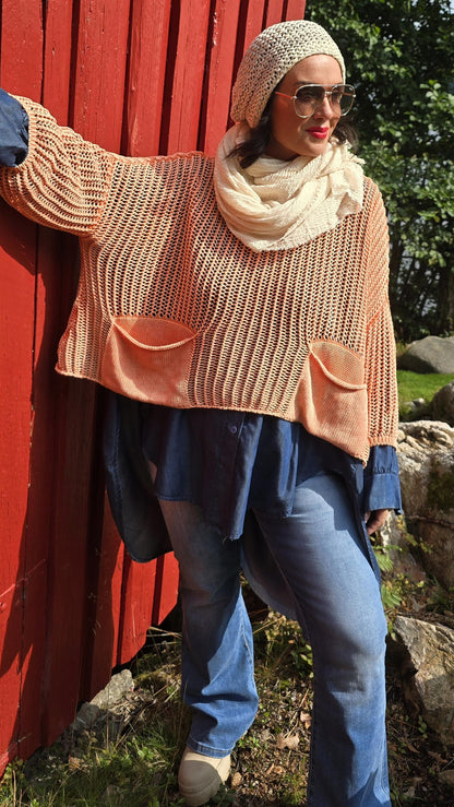 Oliva kort genser orange