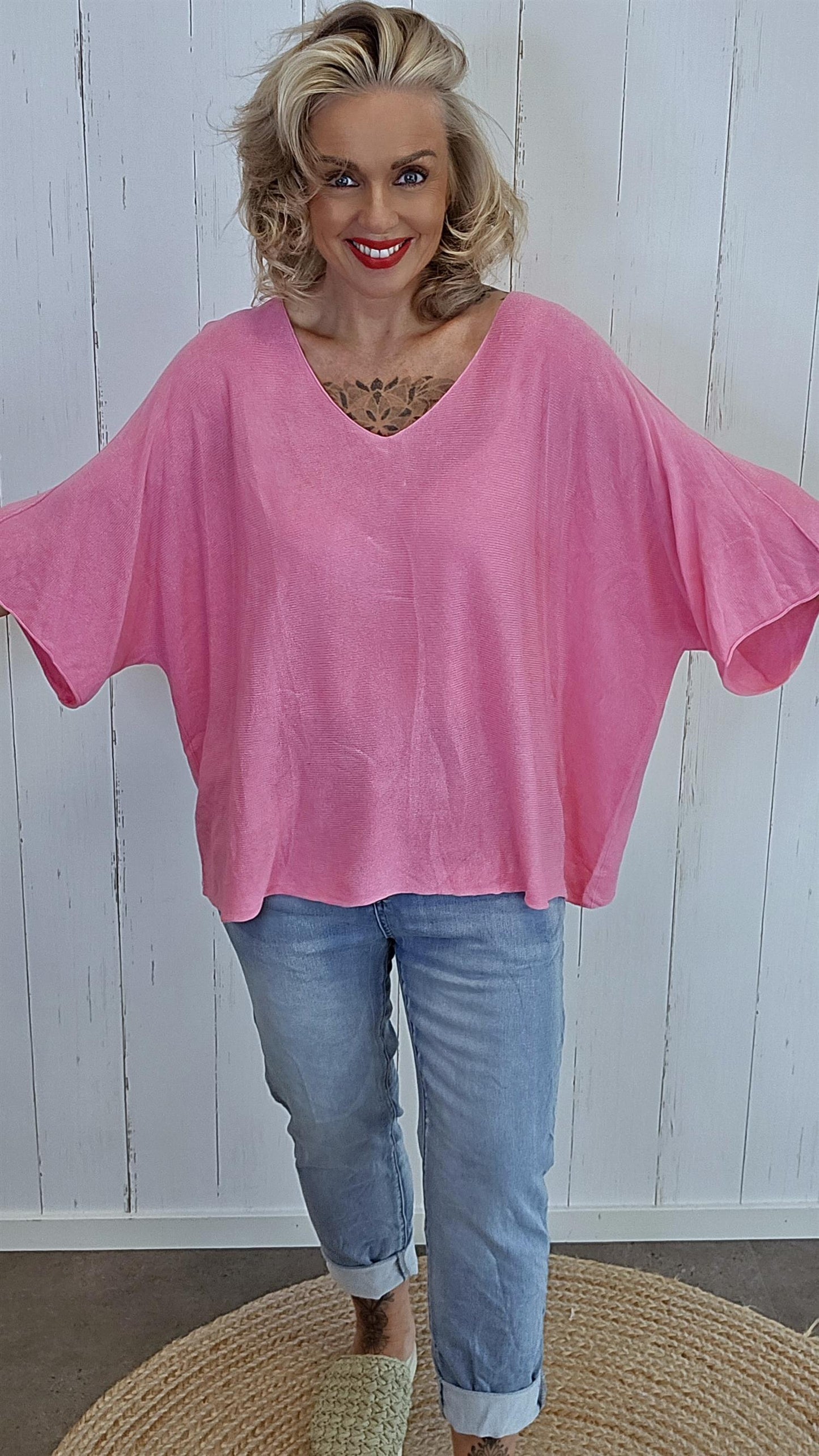 Leah genser topp rosa