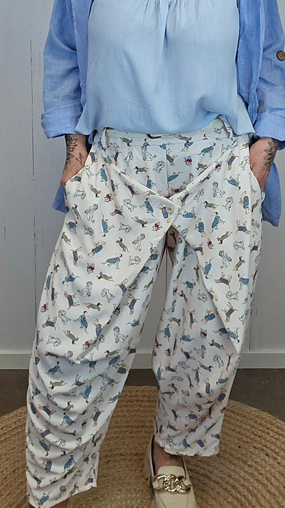 Sofie wrap bukse med hunder