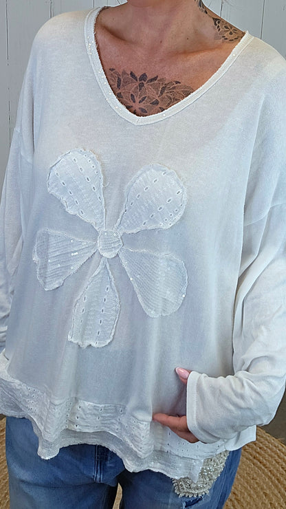 Ava topp blomst hvit