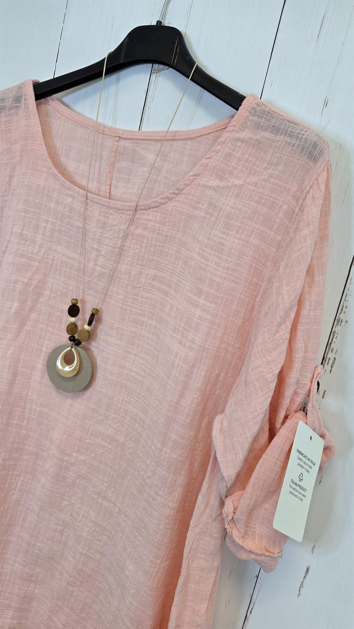 Nicky bomullstopp med smykke rosa/ Peach