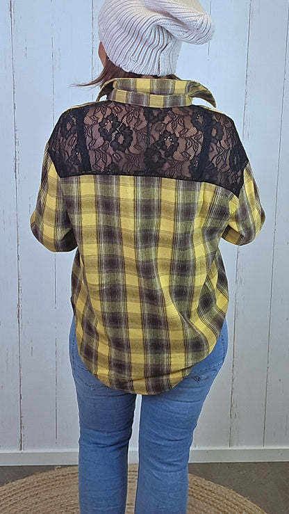 Malin Rutet Skjorte med Blonder