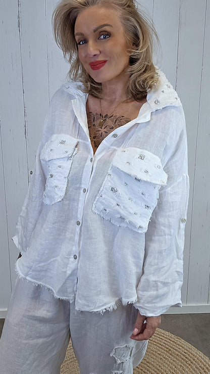 Lise linjakke med paljettdetaljer